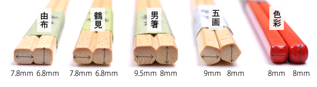 竹箸、箸頭の違い