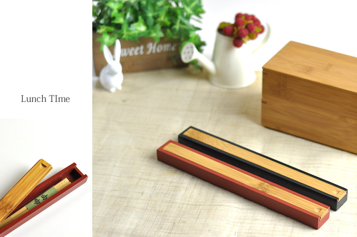 箸箱と竹箸ｓｅｔ、箸箱色付きと竹箸由布、箸のセット商品