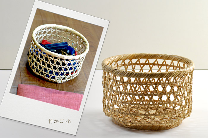 竹かご　大中小　巻き六つ目編み/整理かご/茶碗かご/猫かご/収納かご/日本製/職人手作り